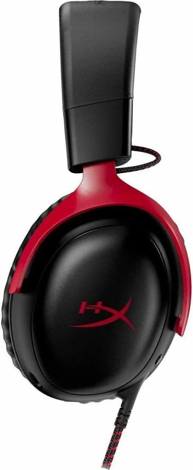 Alt view image 3 of 9 - HyperX Cloud III – Wired Gaming Headset, PC, PS5, Xbox Series X|S, Angled 53mm Drivers, DTS Spatial Audio, Memory Foam, Durable Frame, Ultra-Clear 10mm Mic, USB-C, USB-A, 3.5mm – Black/Red