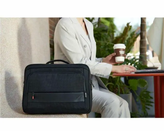 Alt view image 4 of 20 - Lenovo Carrying Case for 16" Lenovo Notebook, Accessories, Workstation, Chromebook - Black - Wear Resistant, Tear Resistant, Water Resistant, Water Proof Zipper - Recycled Polyethylene Terephthal