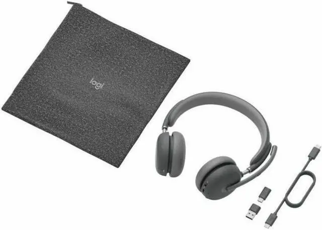 Alt view image 4 of 14 - Logitech Zone Wireless 2 Headset - Wireless - Bluetooth - 164 ft - 20 Hz - 20 kHz - Over-the-head - Omni-directional, MEMS Technology Microphone - Graphite