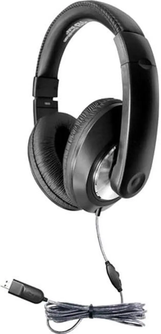 Main image of HamiltonBuhl ST1BKU Smart-Trek Deluxe Stereo Headphone with In-Line Volume Control and USB Plug - Black