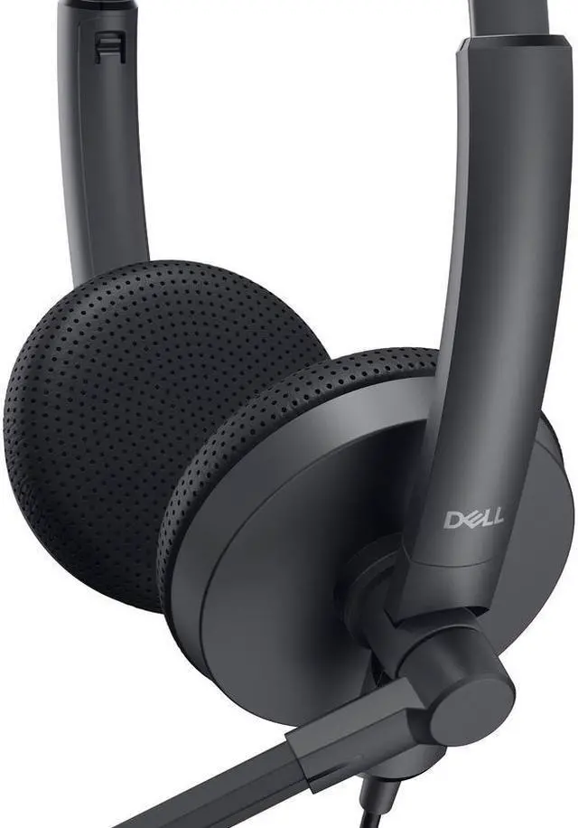 Alt view image 4 of 8 - Dell WH1022 Headset - Stereo - USB - Wired - 20 Hz - 20 kHz - Over-the-head - Binaural - 4.92 ft Cable - Noise Cancelling Microphone - Noise Canceling - Black