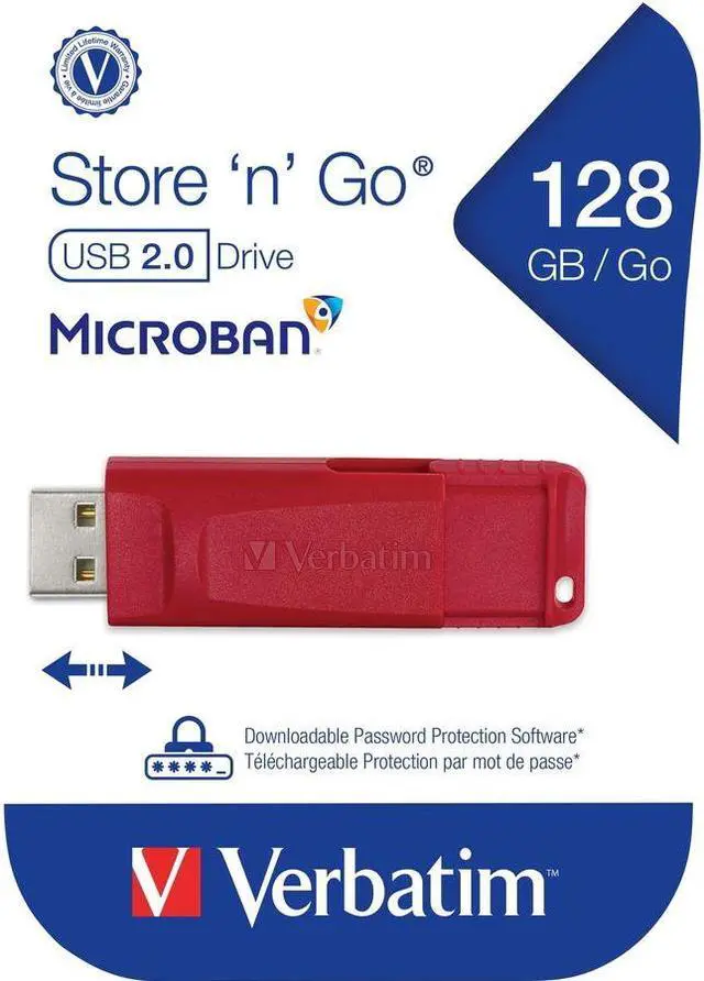 Alt view image 17 of 20 - Verbatim Store 'n' Go 128GB USB Flash Drive - Red