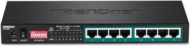 Alt view image 20 of 20 - TRENDnet 8-Port Gigabit Long Range Poe+ Switch, TPE-LG80,65W Poe Budget, Ethernet/Network Switch, Long-Range Poe+ Extends Range Up to 200M (656 ft.), 16 Gbps Switching Capacity, Lifetime Protection