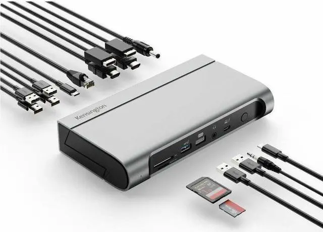Main image of Kensington SD5800T Thunderbolt 4 and USB4 Quad Video Docking Station - for Notebook/Tablet PC/Monitor - Charging Capability - Memory Card Reader - SD, microSD - 170 W - Thunderbolt 4 - 4 Displays Supp