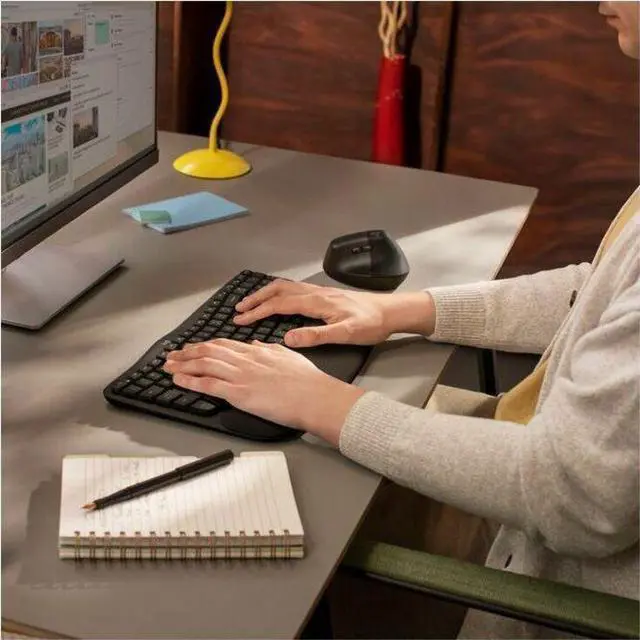 Alt view image 3 of 9 - Logitech Wave Keys for Business Keyboard - Black (in Brown Box)