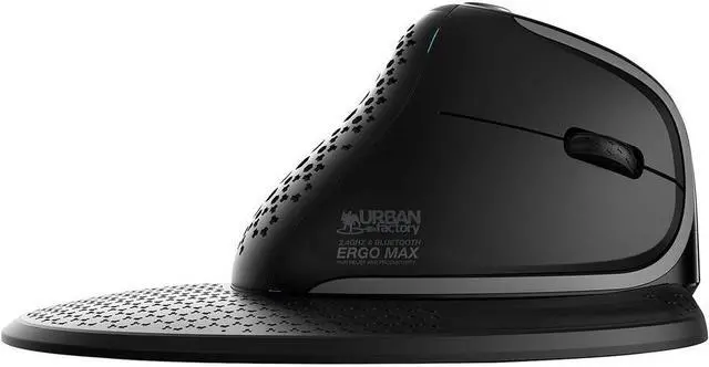 Alt view image 3 of 6 - Urban Factory ERGO MAX EPM50UF Mouse - Optical - Cable/Wireless - Bluetooth/Radio Frequency - 2.40 GHz - Black - USB Type C - 4000 dpi - Scroll Wheel - 7 Button(s) - Right-handed