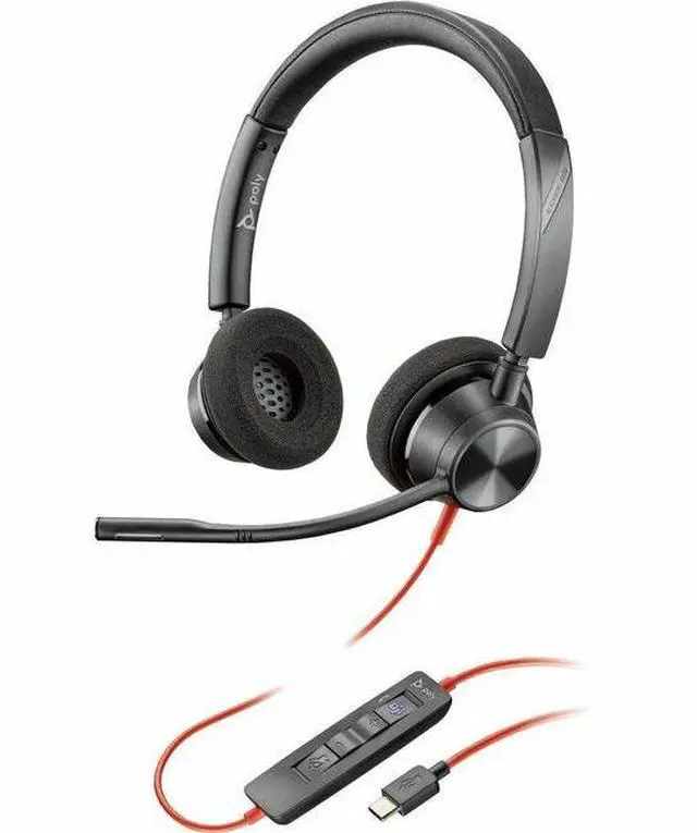 Main image of Poly Blackwire 3320 Stereo Microsoft Teams Certified USB-C Headset + USB-C/A Adapter - Microsoft Teams Certification - Stereo - USB Type C, Mini-phone (3.5mm) - Wired - 32 Ohm - On-ear - Binaural - Ea