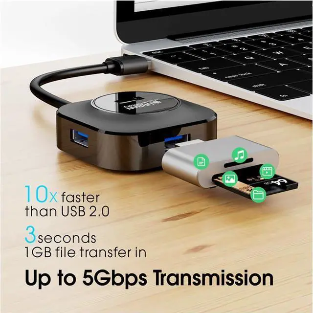 Alt view image 4 of 9 - Urban Factory USB Hub - 4 USB Port(s) - 4 USB 3.0 Port(s)