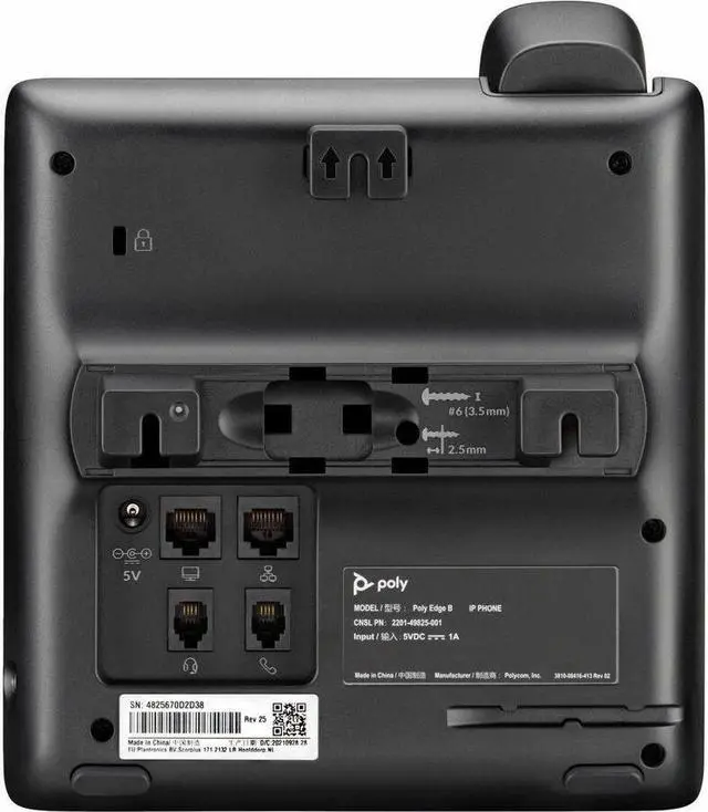 Alt view image 8 of 10 - HP Poly Edge B30 IP Phone Corded Corded Desktop Wall Mountable Black VoIP 2x Network RJ-45 PoE Ports Model 82M84AA