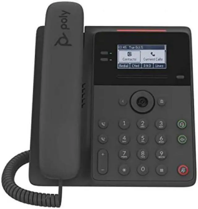 Alt view image 7 of 7 - HP Poly Edge B20 IP Phone Corded Corded Desktop Wall Mountable Black VoIP 2x Network RJ-45 PoE Ports Model 82M83AA