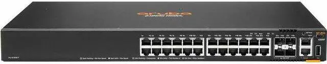 Main image of Aruba CX 6200F 24G 4SFP+ Switch - 24 Ports - Manageable - Gigabit Ethernet, 10 Gigabit Ethernet - 10/100/1000Base-T, 10GBase-X - 3 Layer Supported - Modular - 4 SFP Slots - 59 W Power Consumption - Tw