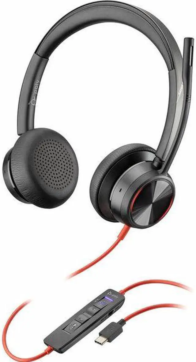 Main image of Poly Blackwire 8225 Headset - Microsoft Teams Certification - Stereo - USB Type A, USB Type C - Wired - 32 Ohm - 20 Hz - 20 kHz - On-ear - Binaural - Ear-cup - 7.10 ft Cable - Noise Cancelling Microph