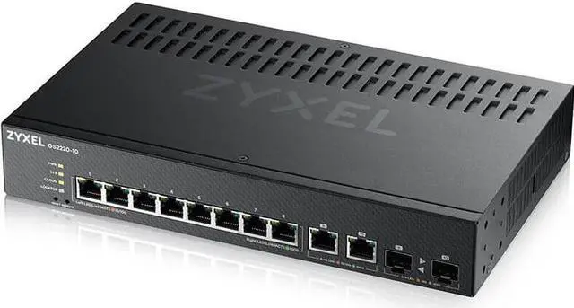 Alt view image 2 of 7 - ZyXEL 8-Port Gigabit L2+ Managed and Nebula Pro Cloud Managed Switch with 2 SFP Uplinks, GS2220-10