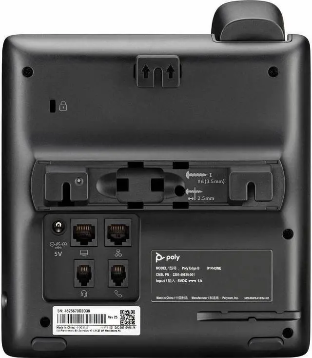Alt view image 9 of 16 - HP Poly Edge B10 IP Phone Corded Wall Mountable Desktop Black VoIP 2x Network RJ-45 Model 84C19AA#ABA