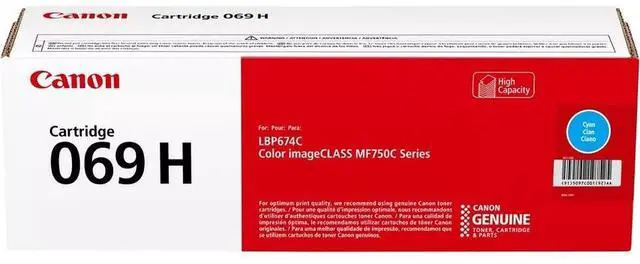 Alt view image 13 of 14 - Canon 069 Original High Yield Laser Toner Cartridge Cyan 1 Pack 5097C001