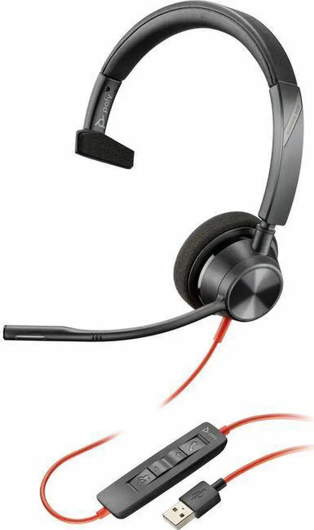 Alt view image 3 of 5 - HP Poly Blackwire 3315 Microsoft Teams Certified USB-A Headset Model 76J13AA