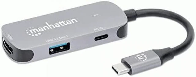 Alt view image 2 of 2 - Manhattan USB-C to HDMI 3-in-1 Docking Converter with Power Delivery 130707