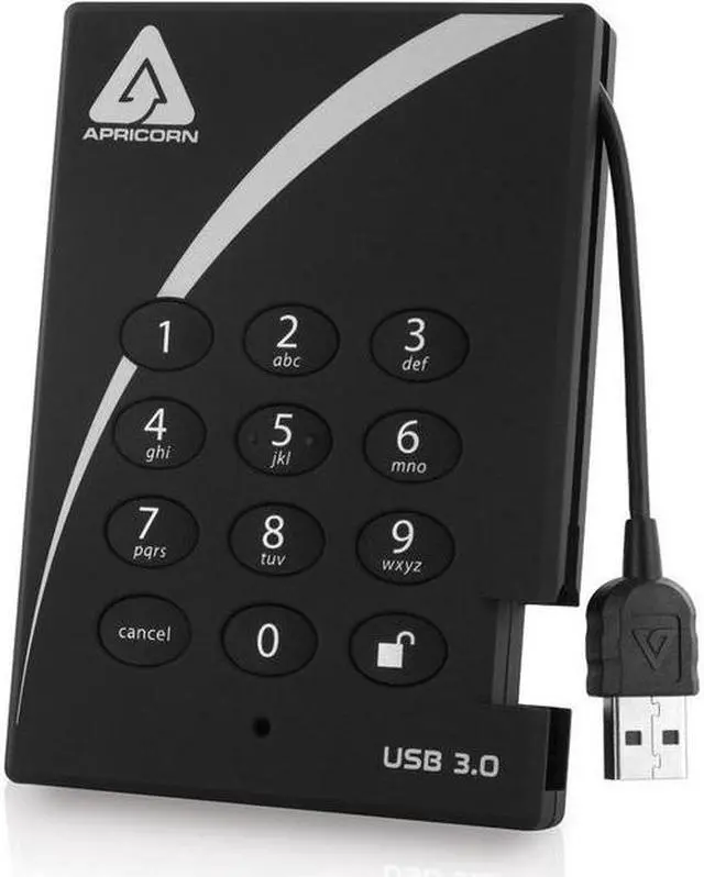 Alt view image 3 of 3 - Apricorn Aegis Padlock A25-3PL256-S2000 2TB USB 3.0 External Solid State Drive