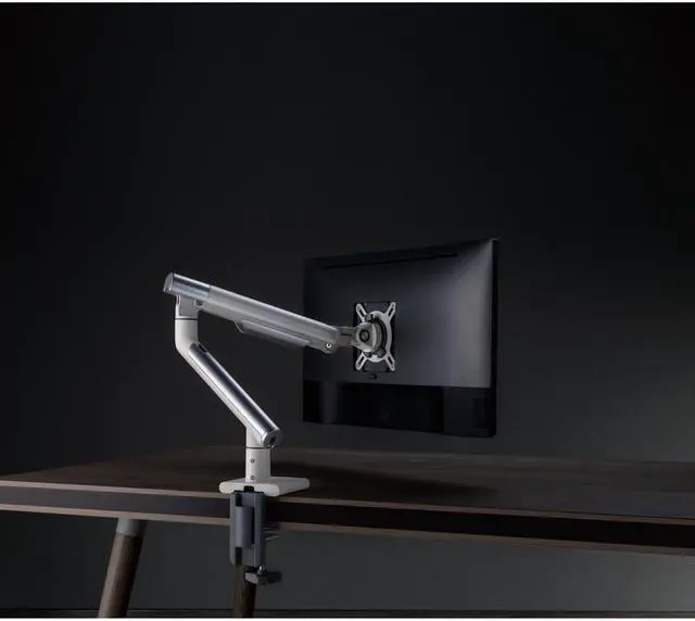Alt view image 6 of 7 - Amer Mounts Single Articulating Spring Monitor Arm [Arctic Edition] For 17"-34" Monitors 9kg Max Screen Weight - Clamp and Grommet Base Mount Support - HYDRA1A - OEM