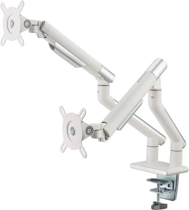 Alt view image 4 of 4 - Amer Mounts Dual Articulating Spring Monitor Arm [Arctic Edition] For 17"-32" Monitors 9kg Max Weight per Screen - Clamp and Grommet Base Mount Support - HYDRA2A - OEM