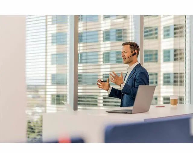 Alt view image 6 of 8 - Poly Savi 8200 Office 8240 Earset - Mono - Wireless - Bluetooth - 590.6 ft - 20 Hz - 20 kHz - Over-the-ear - Monaural - In-ear - Noise Cancelling Microphone - Noise Canceling