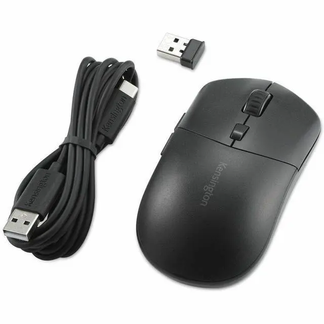 Alt view image 7 of 10 - Kensington MY430 Mouse - Optical - Wireless - Bluetooth - 2.40 GHz - Rechargeable - USB - 2400 dpi - 6 Button(s) - 5 Programmable Button(s)