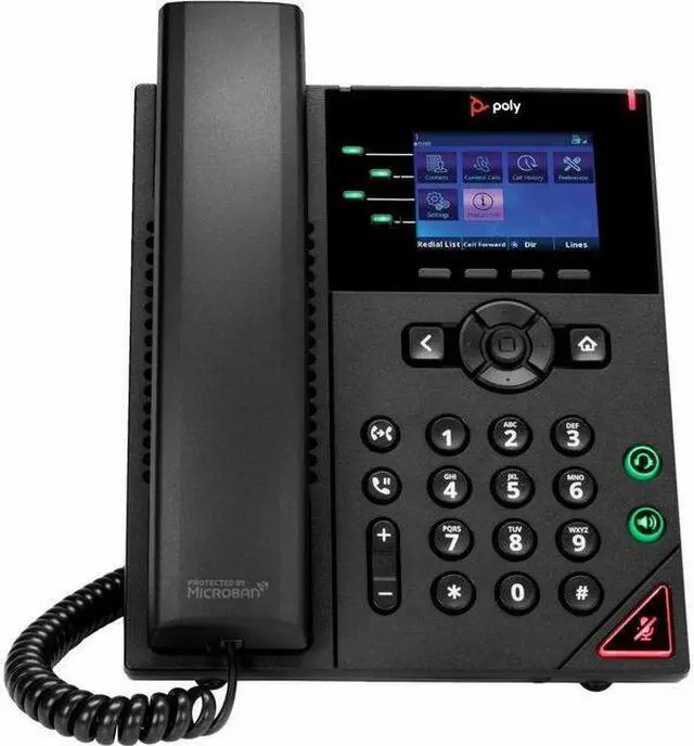 Alt view image 2 of 2 - HP Poly VVX 250 IP Phone Corded- Corded Desktop Wall Mountable Black Model 89B58AA
