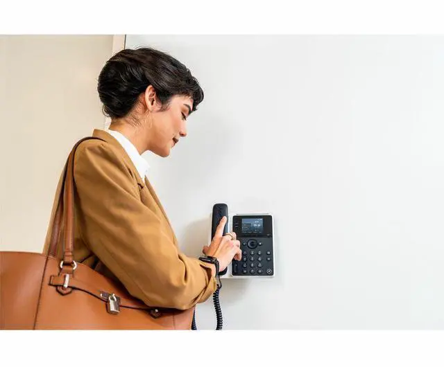 Alt view image 3 of 10 - HP Poly Edge E100 IP Phone Corded - Desktop, Wall Mountable | 82M86AA
