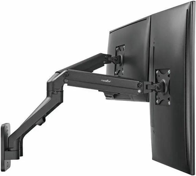 Alt view image 3 of 16 - Rocstor ErgoReach Mounting Arm for Monitor, Display - Black - Landscape/Portrait - 2 Display(s) Supported - 17" to 27" Screen Support - 15.40 lb Load Capacity - VESA Mount Compatible