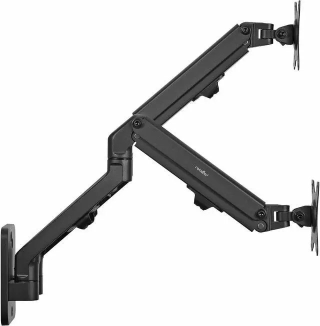 Alt view image 2 of 16 - Rocstor ErgoReach Mounting Arm for Monitor, Display - Black - Landscape/Portrait - 2 Display(s) Supported - 17" to 27" Screen Support - 15.40 lb Load Capacity - VESA Mount Compatible