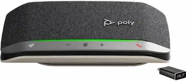 Alt view image 3 of 4 - Poly - Sync 20+ Bluetooth Speakerphone (Plantronics) - Personal Portable Speakerphone - USB-C Bluetooth Adapter - Connect to Your PC/Mac/Cell Phone - Works with Teams, Zoom & More, Black