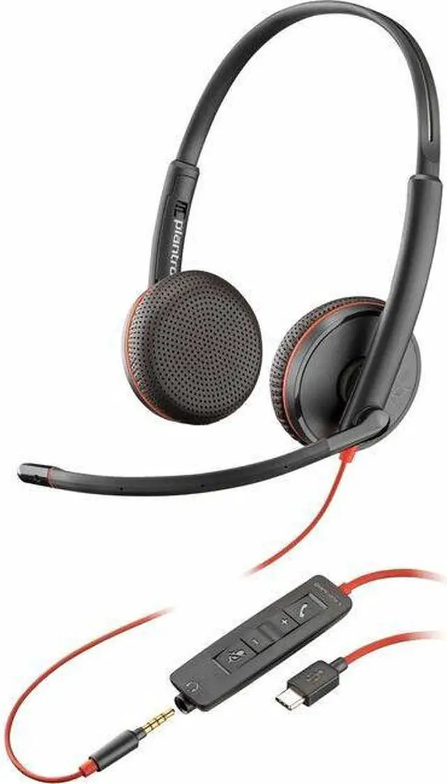 Main image of Poly Blackwire C3225 Headset - Microsoft Teams Certification - Stereo - Mini-phone (3.5mm), USB Type C - Wired - 32 Ohm - 20 Hz - 20 kHz - Over-the-head, Over-the-ear - Binaural - Supra-aural - 7.45 f