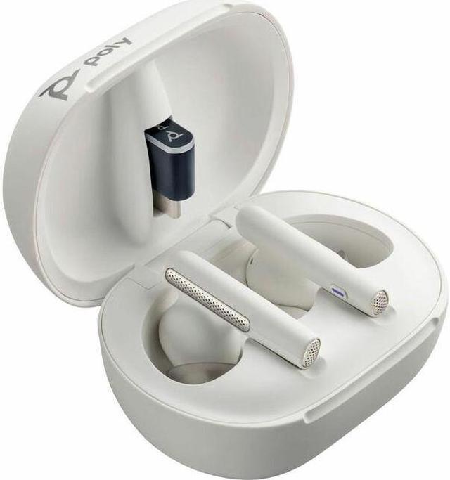 Alt view image 5 of 11 - HP Poly True Wireless Earbuds For Work And Life Stereo, Mono True Wireless Bluetooth 98.4 ft 20kHz Earbud Binaural In-ear Noise Canceling White Sand Model 7Y8G6AA
