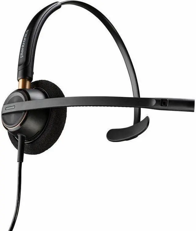 Main image of Poly EncorePro HW510D Headset - Mono - Mini-phone (3.5mm) - Wired - 20 Hz - 16 kHz - On-ear, Over-the-head - Monaural - Ear-cup - 2.58 ft Cable - Omni-directional Microphone - Noise Canceling - Black