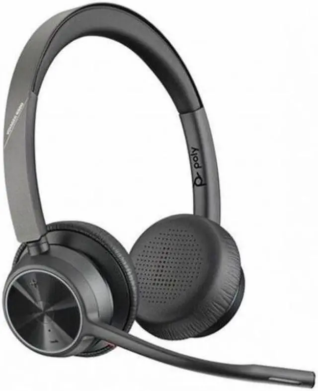 Alt view image 6 of 8 - Poly Bluetooth Office Headset - Microsoft Teams Certification - Siri, Google Assistant - Stereo - USB Type C - Wired/Wireless - Bluetooth - 164 ft - 20 Hz - 20 kHz - Over-the-head - Binaural - Ear-cup