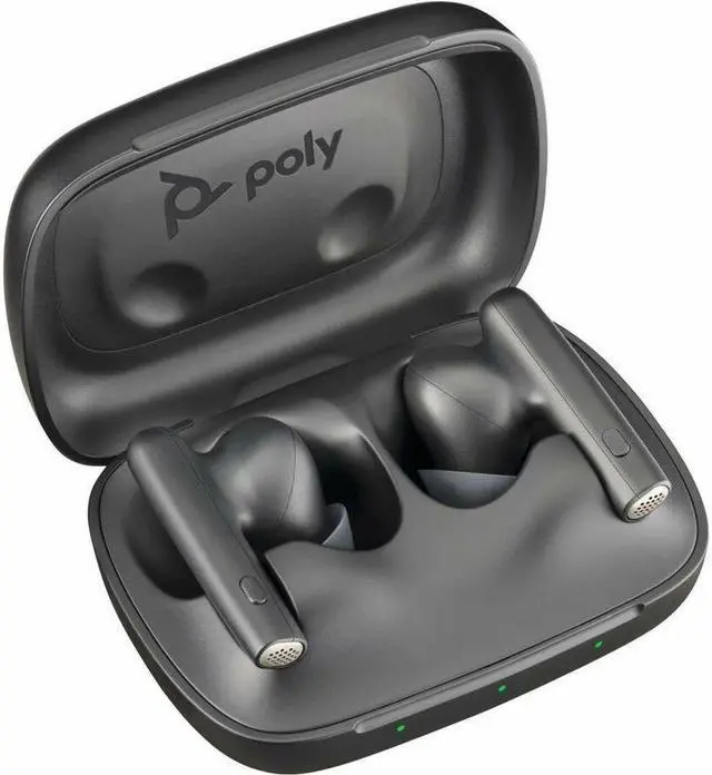 Alt view image 3 of 8 - Poly Voyager Free 60 UC Earset - Google Assistant, Siri - Stereo - True Wireless - Bluetooth - 98.4 ft - 20 Hz - 20 kHz - Earbud - Binaural - In-ear - Carbon Black