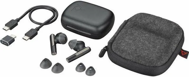 Alt view image 4 of 8 - Poly Voyager Free 60 UC Earset - Google Assistant, Siri - Stereo - True Wireless - Bluetooth - 98.4 ft - 20 Hz - 20 kHz - Earbud - Binaural - In-ear - Carbon Black