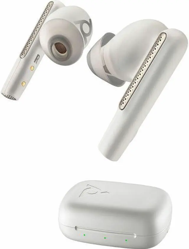 Alt view image 2 of 9 - HP Poly Voyager Free 60 UC M White Sand Earbuds+ BT700 USB-A Adapter + Model 7Y8L5AA