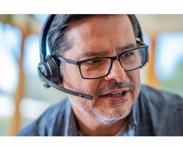 Alt view image 3 of 8 - Poly Savi 8200 Office 8220 Headset - Stereo - Wireless - Bluetooth/DECT 6.0 - 449.5 ft - 32 Ohm - 20 Hz - 20 kHz - Over-the-head - Binaural - Ear-cup - Noise Cancelling Microphone