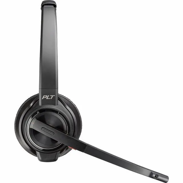 Alt view image 4 of 8 - Poly Savi 8200 Office 8220 Headset - Stereo - Wireless - Bluetooth/DECT 6.0 - 449.5 ft - 32 Ohm - 20 Hz - 20 kHz - Over-the-head - Binaural - Ear-cup - Noise Cancelling Microphone