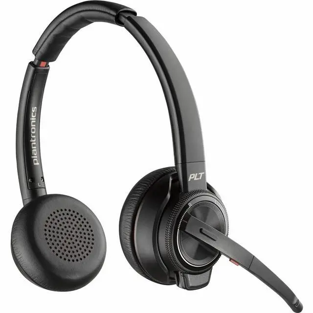 Alt view image 6 of 8 - Poly Savi 8200 Office 8220 Headset - Stereo - Wireless - Bluetooth/DECT 6.0 - 449.5 ft - 32 Ohm - 20 Hz - 20 kHz - Over-the-head - Binaural - Ear-cup - Noise Cancelling Microphone