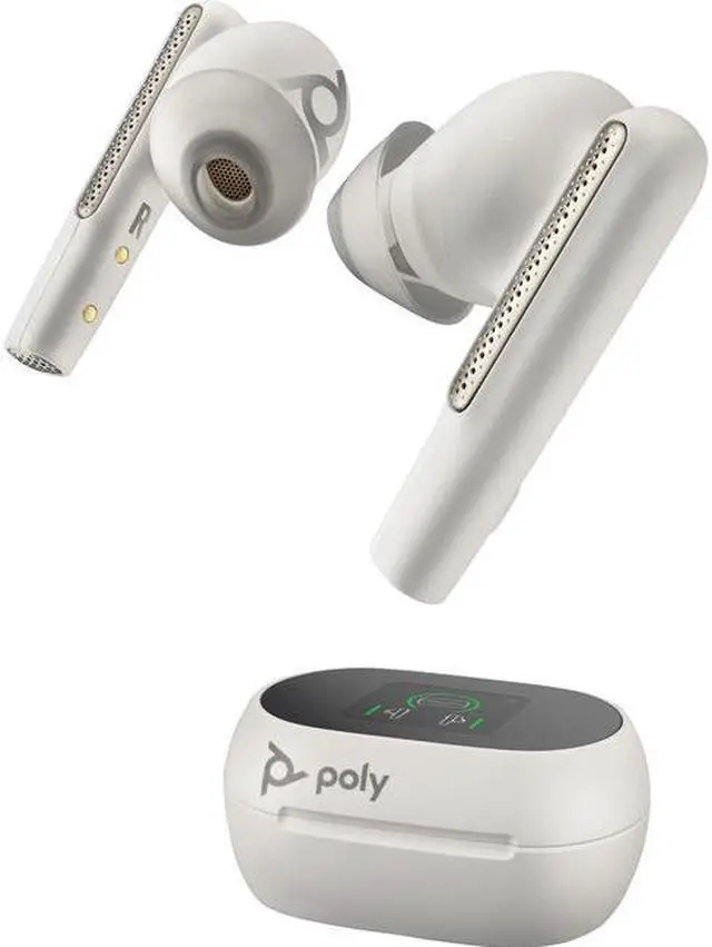 Alt view image 3 of 8 - HP Poly Voyager  98.4 ft Free 60+ UC Earset Siri, Google Assistant  Stereo  True Wireless Bluetooth Model 7Y8G5AA
