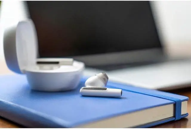 Alt view image 5 of 8 - HP Poly Voyager  98.4 ft Free 60+ UC Earset Siri, Google Assistant  Stereo  True Wireless Bluetooth Model 7Y8G5AA