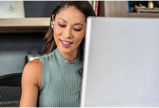 Alt view image 6 of 8 - HP Poly Voyager  98.4 ft Free 60+ UC Earset Siri, Google Assistant  Stereo  True Wireless Bluetooth Model 7Y8G5AA