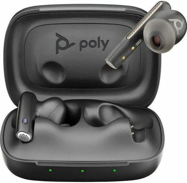 Alt view image 6 of 9 - HP Poly Voyager Free 60 UC M Carbon Black Earbuds +BT700 USB-A Adapter +Basic Charge Case (7Y8L7AA)