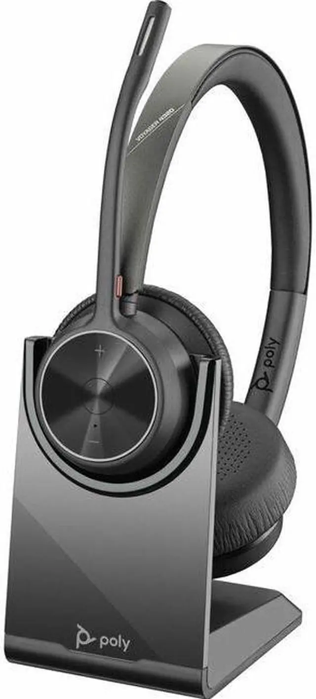 Main image of Poly Voyager 4320 USB-C with charge stand Headset - Siri, Google Assistant - Stereo - USB Type A, USB Type C - Wired/Wireless - Bluetooth - 164 ft - 20 Hz - 20 kHz - On-ear - Binaural - Ear-cup - 4.92