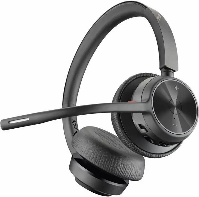 Alt view image 6 of 8 - Poly Voyager 4320 USB-C with charge stand Headset - Siri, Google Assistant - Stereo - USB Type A, USB Type C - Wired/Wireless - Bluetooth - 164 ft - 20 Hz - 20 kHz - On-ear - Binaural - Ear-cup - 4.92