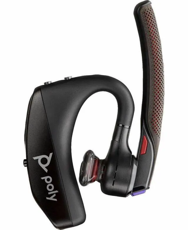 Alt view image 4 of 8 - Poly Voyager 5200 USB-A Office Headset TAA - Microsoft Teams Certification - Siri, Google Assistant - Mono - Wireless - Bluetooth - 250 ft - 32 Ohm - Over-the-ear - Monaural - In-ear - 7.10 ft Cable -