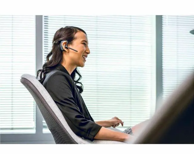 Alt view image 7 of 8 - Poly Voyager 5200 USB-A Office Headset TAA - Microsoft Teams Certification - Siri, Google Assistant - Mono - Wireless - Bluetooth - 250 ft - 32 Ohm - Over-the-ear - Monaural - In-ear - 7.10 ft Cable -