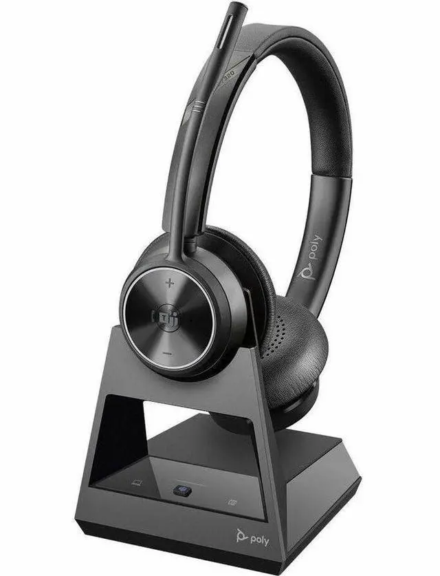 Alt view image 3 of 5 - Poly Savi 7320 Headset - Stereo - Wireless - DECT - 590.6 ft - Over-the-head - Binaural - Ear-cup - Noise Cancelling Microphone
